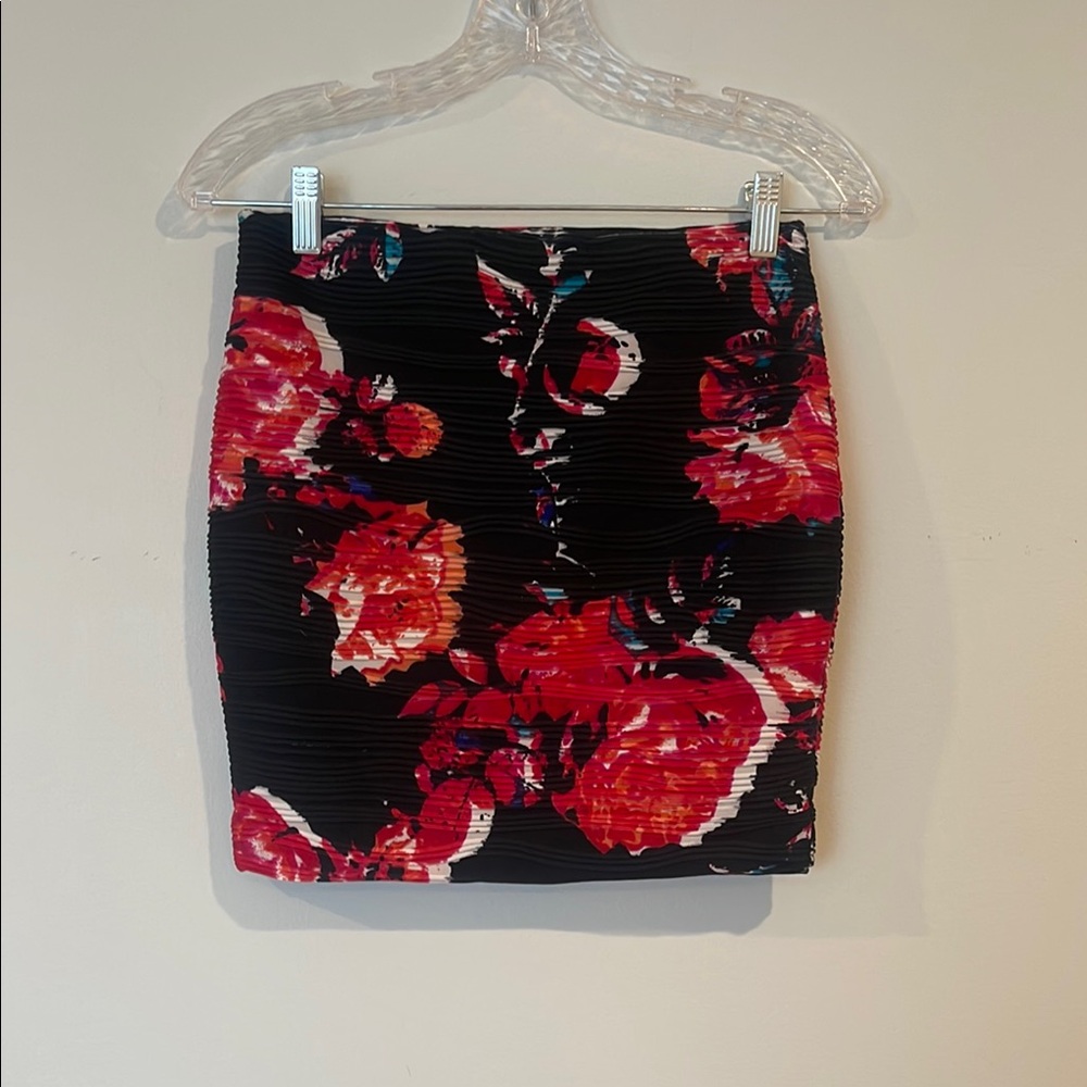 Women’s Black and Red Mini Skirt